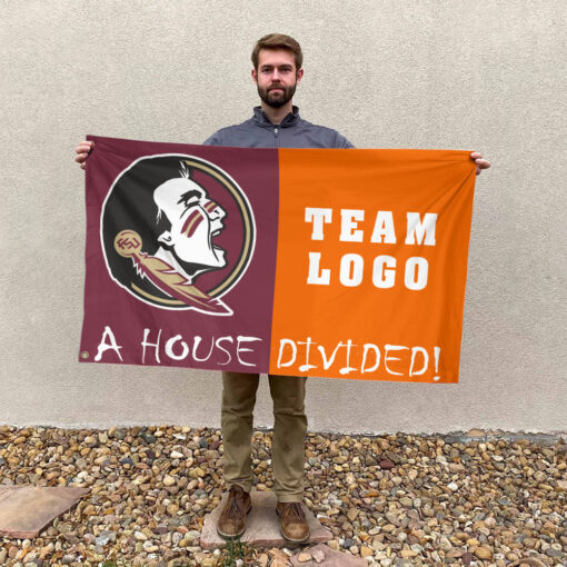 Seminoles vs Custom Team House Divided Flag, Custom House Flag