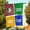 Seminoles vs Custom Team House Divided Flag, Custom NCAA Split Team Flag