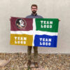 Seminoles vs Custom Team House Divided Flag, Custom NCAA Split Team Flag