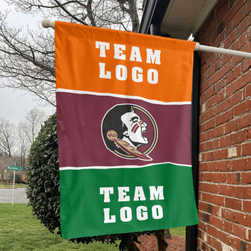 Seminoles vs Custom Team House Divided Flag, Custom Two Team Flag