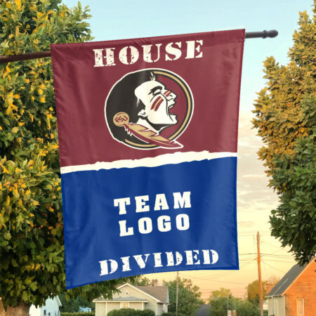 Seminoles vs Custom Team House Divided Flag, NCAA College Flag