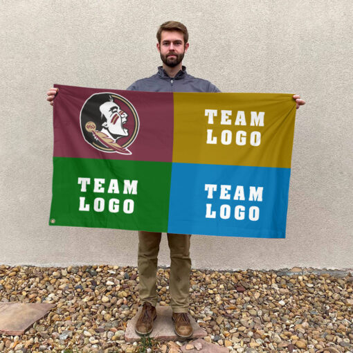 Seminoles vs Custom Team House Divided Flag, NCAA College Rivalry Flag