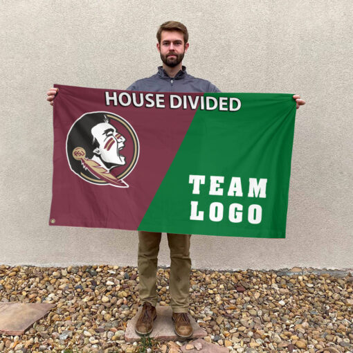 Seminoles vs Custom Team House Divided Flag, NCAA Custom Flag