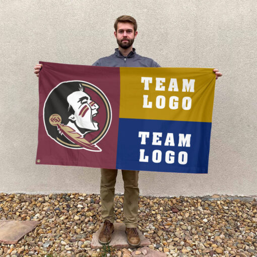 Seminoles vs Custom Team House Divided Flag, NCAA Game Day Flag