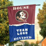 Seminoles vs Custom Team House Divided Flag, NCAA House Flag