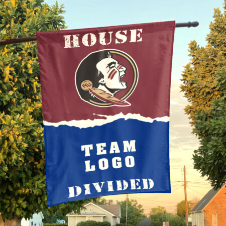 Seminoles vs Custom Team House Divided Flag, NCAA House Flag