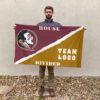 Seminoles vs Custom Team House Divided Flag, NCAA Rivalry Flag