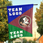 Seminoles vs Custom Team House Divided Flag, NCAA Spirit Flag