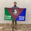 Seminoles vs Custom Team House Divided Flag, NCAA Spirit Flag