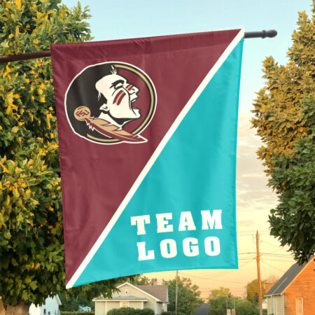 Seminoles vs Custom Team House Divided Flag, NCAA Split Flag