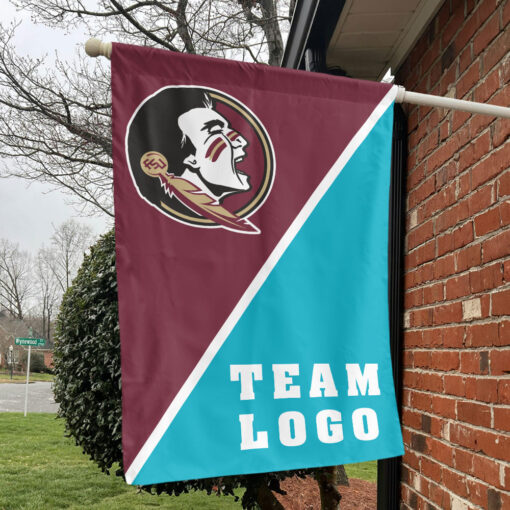Seminoles vs Custom Team House Divided Flag, NCAA Split Flag