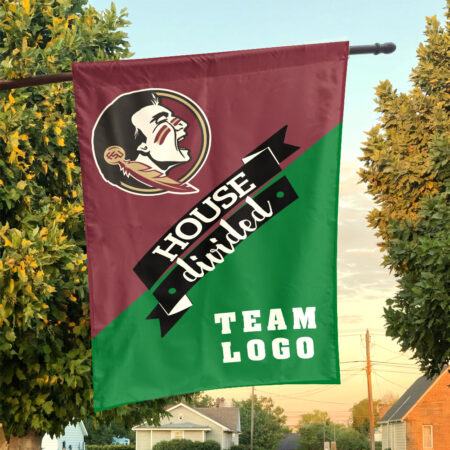 Seminoles vs Custom Team House Divided Flag, NCAA Team Flag