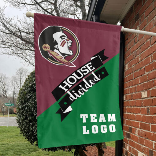 Seminoles vs Custom Team House Divided Flag, NCAA Team Flag