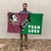 Seminoles vs Custom Team House Divided Flag, NCAA Team Flag