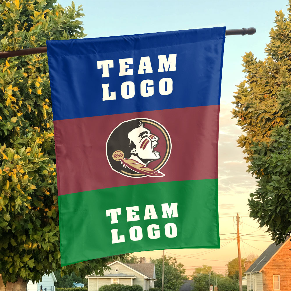 Seminoles vs Custom Team House Divided Flag, NCAA Two Team Flag Seminoles vs Custom Team House Divided Flag, NCAA Two Team Flag