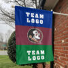 Seminoles vs Custom Team House Divided Flag, NCAA Two Team Flag 1 Seminoles vs Custom Team House Divided Flag, NCAA Two Team Flag