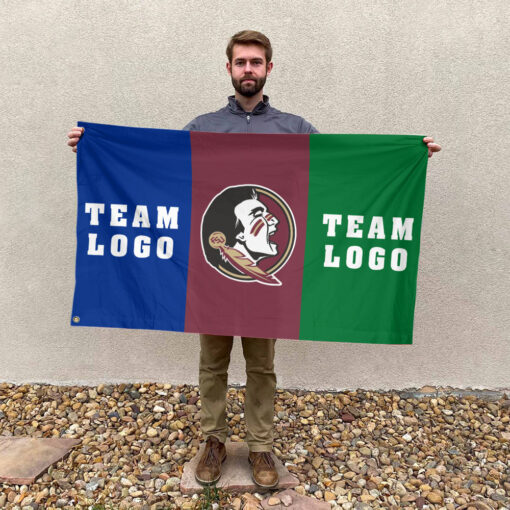 Seminoles vs Custom Team House Divided Flag, NCAA Two Team Flag Seminoles vs Custom Team House Divided Flag, NCAA Two Team Flag