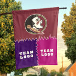 Seminoles vs Custom Team House Divided Flag, Personalized Game Day Flag