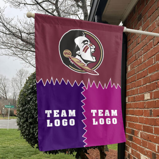 Seminoles vs Custom Team House Divided Flag, Personalized Game Day Flag