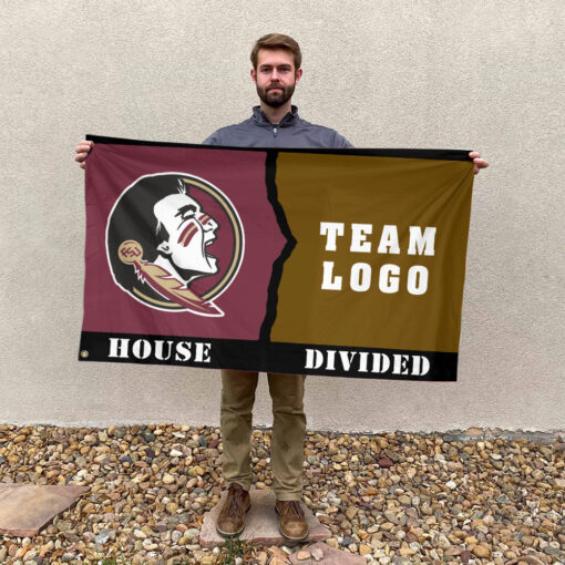 Seminoles vs Custom Team House Divided Flag, Personalized House Flag
