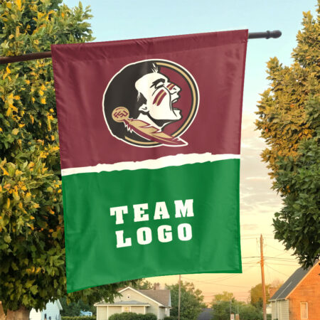 Seminoles vs Custom Team House Divided Flag, Personalized NCAA Flag