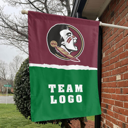 Seminoles vs Custom Team House Divided Flag, Personalized NCAA Flag
