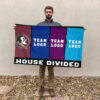 Seminoles vs Custom Team House Divided Flag, Personalized Rival Flag