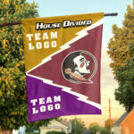 Seminoles vs Custom Team House Divided Flag, Personalized Spirit Flag