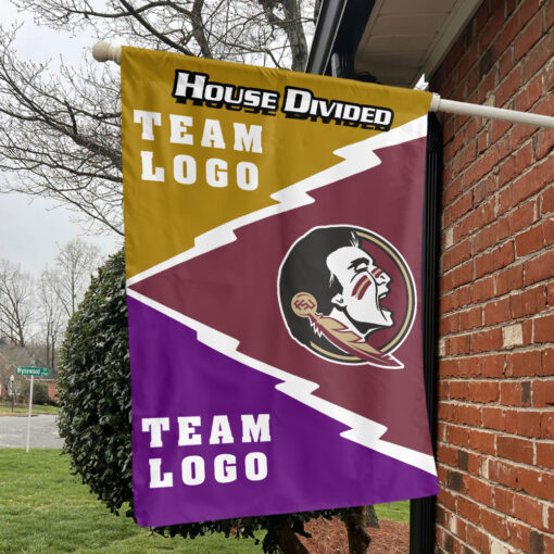 Seminoles vs Custom Team House Divided Flag, Personalized Spirit Flag