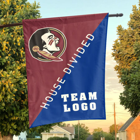 Seminoles vs Custom Team House Divided Flag, Personalized Split Flag