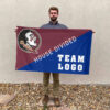 Seminoles vs Custom Team House Divided Flag, Personalized Split Flag