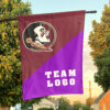 Seminoles vs Custom Team House Divided Flag, Personalized Team Flag