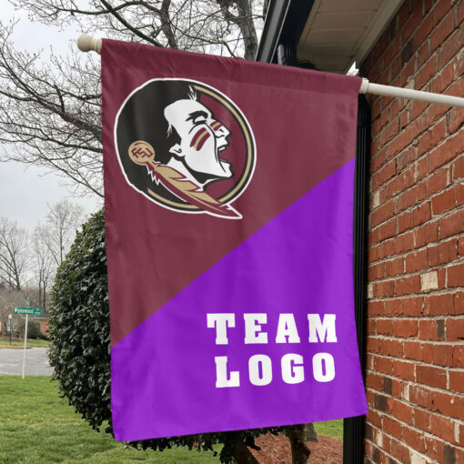 Seminoles vs Custom Team House Divided Flag, Personalized Team Flag