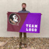Seminoles vs Custom Team House Divided Flag, Personalized Team Flag