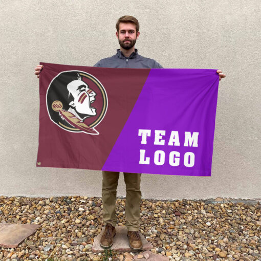 Seminoles vs Custom Team House Divided Flag, Personalized Team Flag