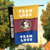 Seminoles vs Custom Team House Divided Flag, Personalized Two Team Flag