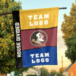 Seminoles vs Custom Team House Divided Flag, Personalized Two Team Flag