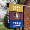 Seminoles vs Custom Team House Divided Flag, Personalized Two Team Flag