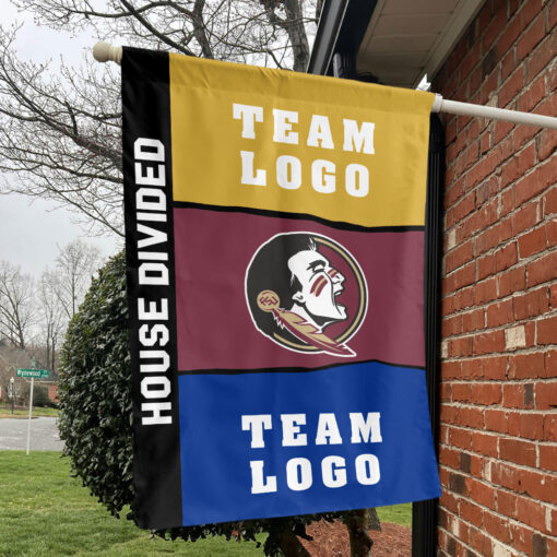 Seminoles vs Custom Team House Divided Flag, Personalized Two Team Flag