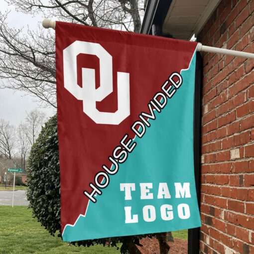 Sooners vs Custom Team House Divided Flag, College Custom Flag Sooners vs Custom Team House Divided Flag, College Custom Flag