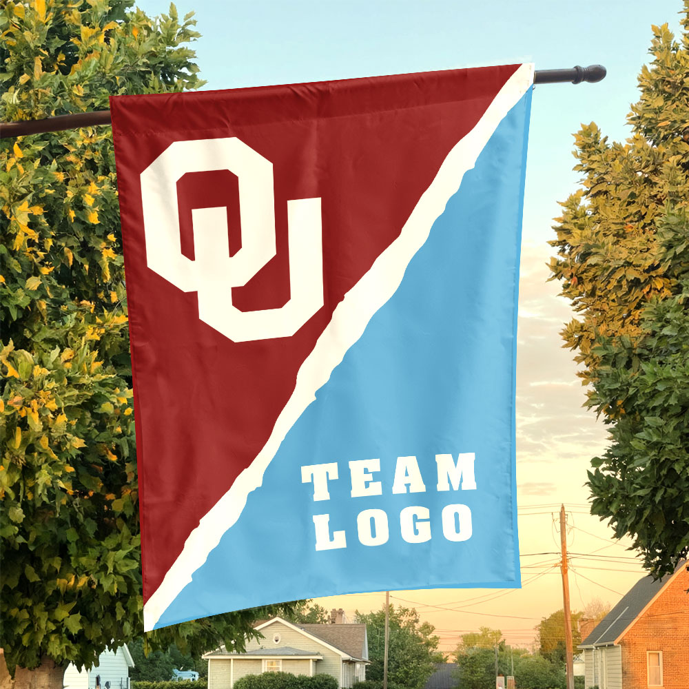 Sooners vs Custom Team House Divided Flag, Custom College Flag Sooners vs Custom Team House Divided Flag, Custom College Flag