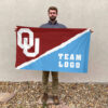 Sooners vs Custom Team House Divided Flag, Custom College Flag 2 Sooners vs Custom Team House Divided Flag, Custom College Flag