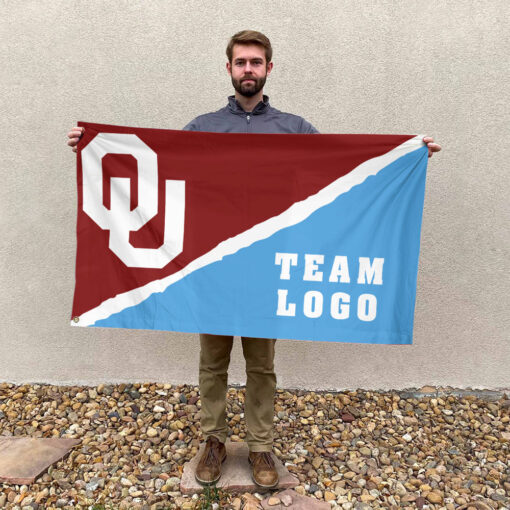 Sooners vs Custom Team House Divided Flag, Custom College Flag Sooners vs Custom Team House Divided Flag, Custom College Flag