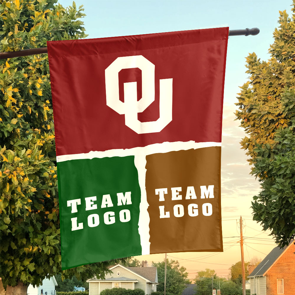 Sooners vs Custom Team House Divided Flag, Custom Game Day Flag Sooners vs Custom Team House Divided Flag, Custom Game Day Flag
