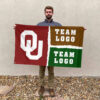 Sooners vs Custom Team House Divided Flag, Custom Game Day Flag 2 Sooners vs Custom Team House Divided Flag, Custom Game Day Flag