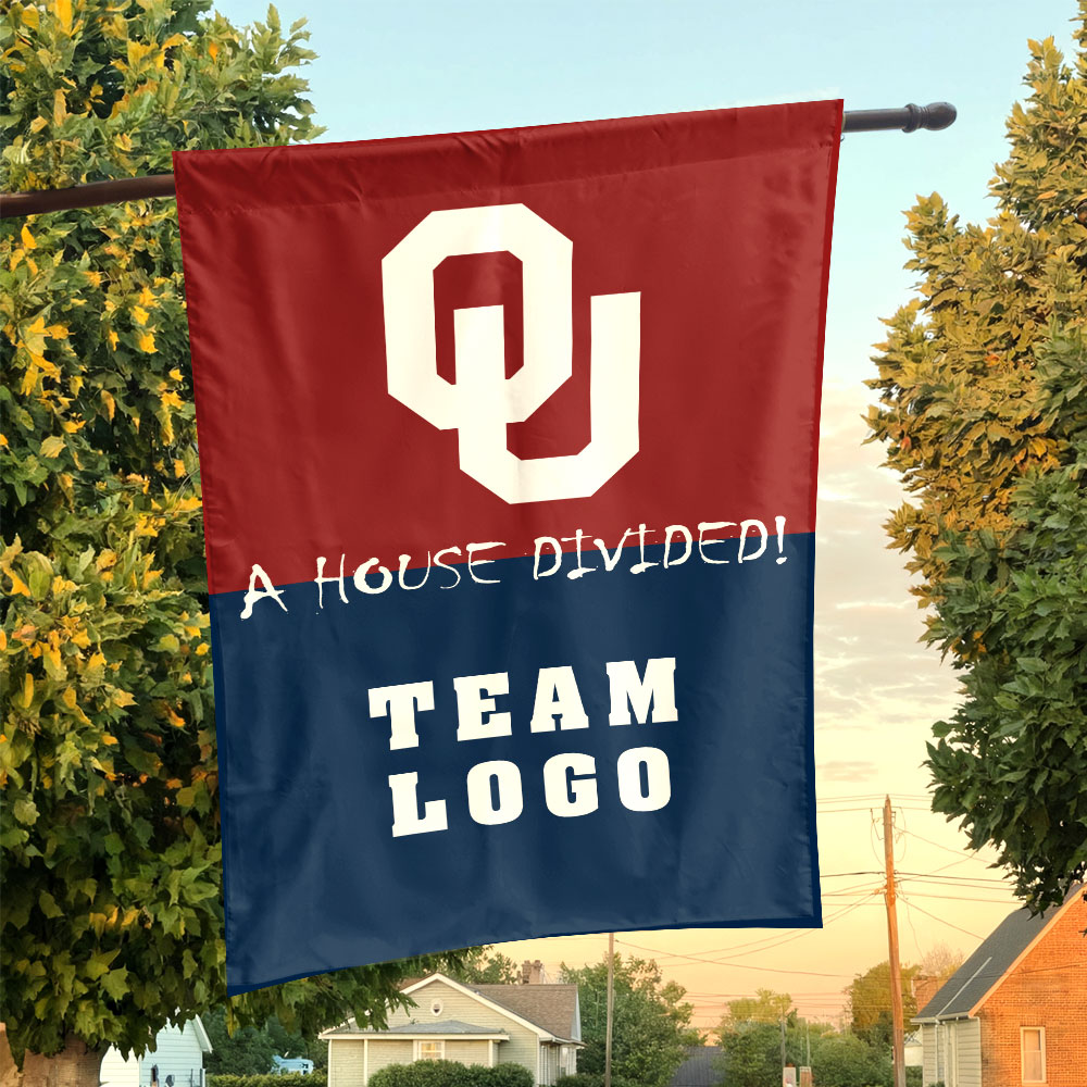 Sooners vs Custom Team House Divided Flag, Custom House Flag Sooners vs Custom Team House Divided Flag, Custom House Flag