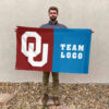 Sooners vs Custom Team House Divided Flag, Custom NCAA Flag 2 Sooners vs Custom Team House Divided Flag, Custom NCAA Flag