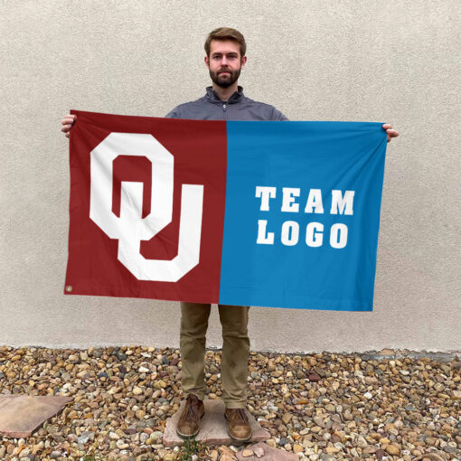 Sooners vs Custom Team House Divided Flag, Custom NCAA Flag Sooners vs Custom Team House Divided Flag, Custom NCAA Flag