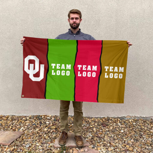 Sooners vs Custom Team House Divided Flag, Custom Rival Flag Sooners vs Custom Team House Divided Flag, Custom Rival Flag