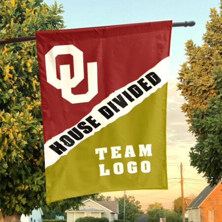 Sooners vs Custom Team House Divided Flag, Custom Rivalry Flag